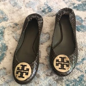 Tory Burch Snake Patent Leather Ballet Flats
